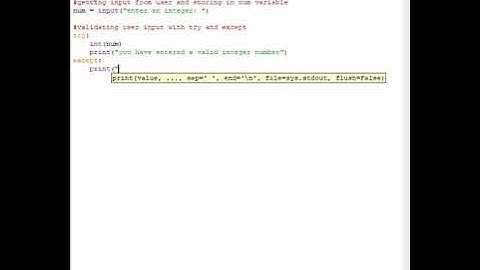Python program to get integer input from user and validate