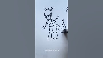 棒人間の体の描き方 動物バージョン（羊、オオカミ、コウモリ） #drawing #shorts #sketch #tutorial #fypシ