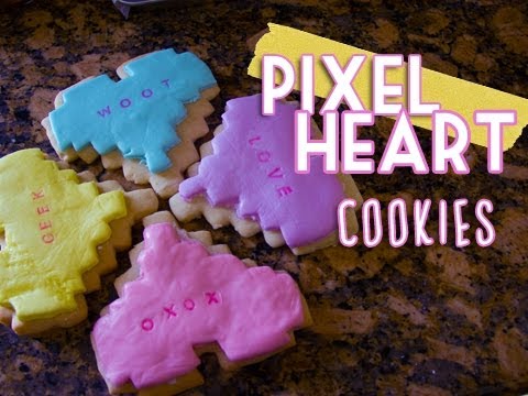 Pixel Heart Cookies : Valentine's Day Gift - YouTube