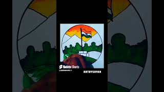National Flag Drawing Easy With Sketch Pen | #shortsfeed #shorts  #drawing #nationalflagdrawing #art