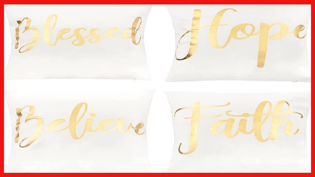 Great product -  Juvale White Throw Pillow Covers, Blessed, Hope, Believe, and Faith (18 x 18 in, 4
