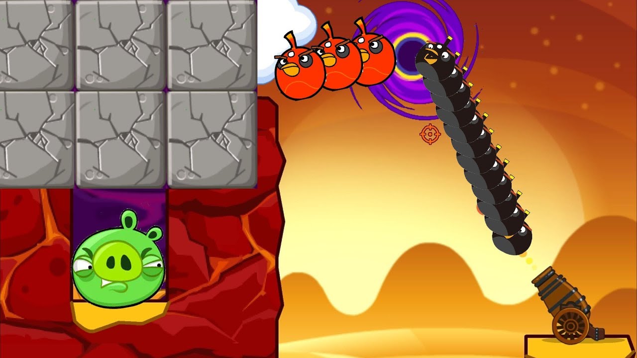 Angry Birds Collection Hacked 3 - BLAST THE PIGGIES AFTER TRANSFORMING THE BOMBER TO RED!