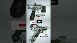 🔍 Mauser C96 vs Luger P08 comparison ⚙️ #History #Engineering #Animation #Tech #MilitaryHistory