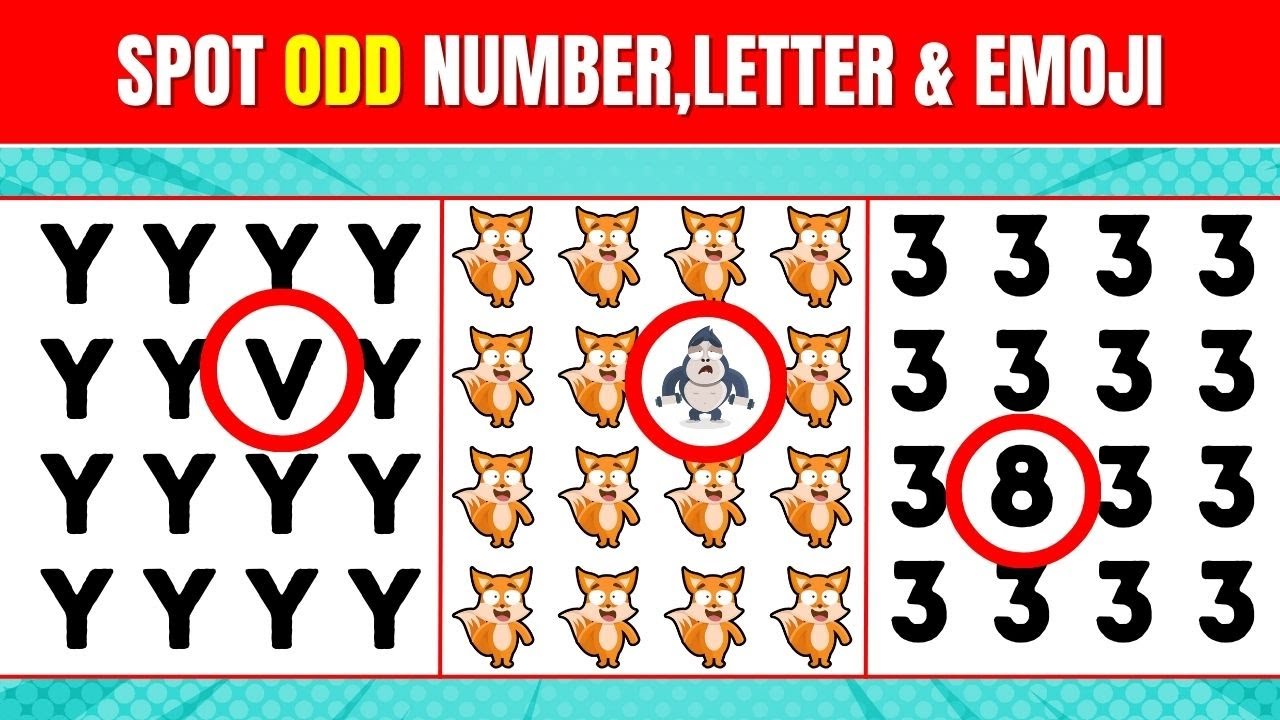 Find ODD Emojis, Numbers and Letters | Find ODD one out | Emoji Quiz ...