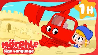 excavator sand castle building contest best morphle learn