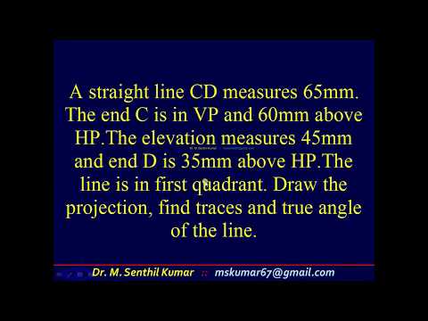 8.32 Projection of Straight Lines Inclined to both HP & VP with Traces