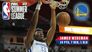 James Wiseman puts up 14 PTS, 7 REB for Warriors in Summer League vs. Thunder