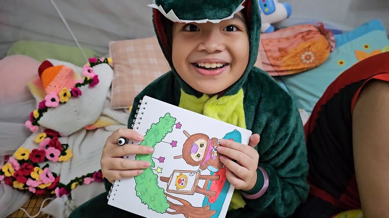 👶🎨🖌️ Muội tô màu baby three 😲❤️ Xí Muội Family 442