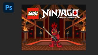 How make Ninjago Kai wallpaper on Photoshop. screenshot 4