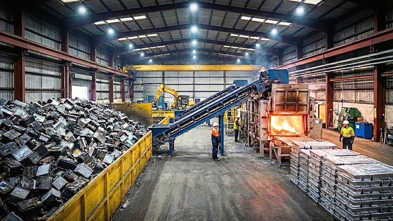 Inside the Mega Battery Recycling Plant – How Millions of Dead Car Batteries Become New Lead Ingots