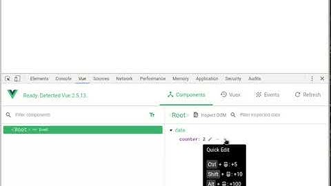 Vue devtools - Quick Edit Numbers