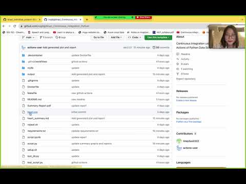 Demo Video - Continuous Integration Using GitHub Actions of Python Data Science Project