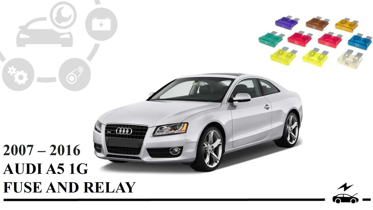 Fuse box diagram Audi A5 2007 - 2016 and relay with assignment and location