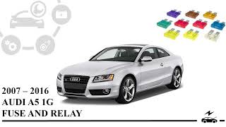 Fuse box diagram Audi A5 2007 - 2016 and relay with assignment and location