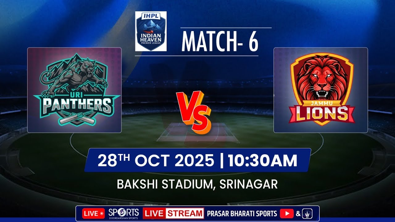 LIVE - URI Panthers VS Jammu Lions - Indian Heaven Premier League 2025, Srinagar | DD Sports