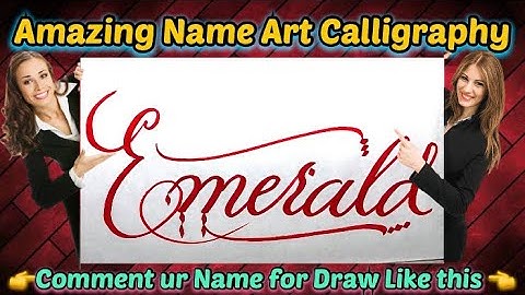 Emerald Name Signature Calligraphy Status | How to Draw, Cursive Calligraphy with Cut Marker
