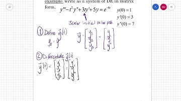 Example of writing a DE as a system in matrix form