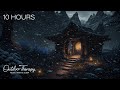 Relaxing Blizzard at a NORDIC TOMB | Fantasy Howling Wind &amp; Blowing Snow Ambience | 10 HOURS