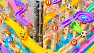 Marble Run Race ASMR Rollercoaster ADHD Visual Escape Offering Relief in Gentle Motion