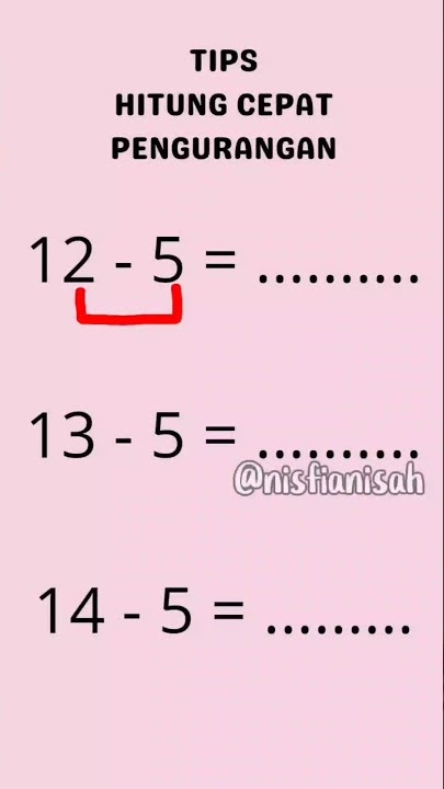 Cara Hitung Cepat Pengurangan #shorts #hitungcepat #belajarmatematika