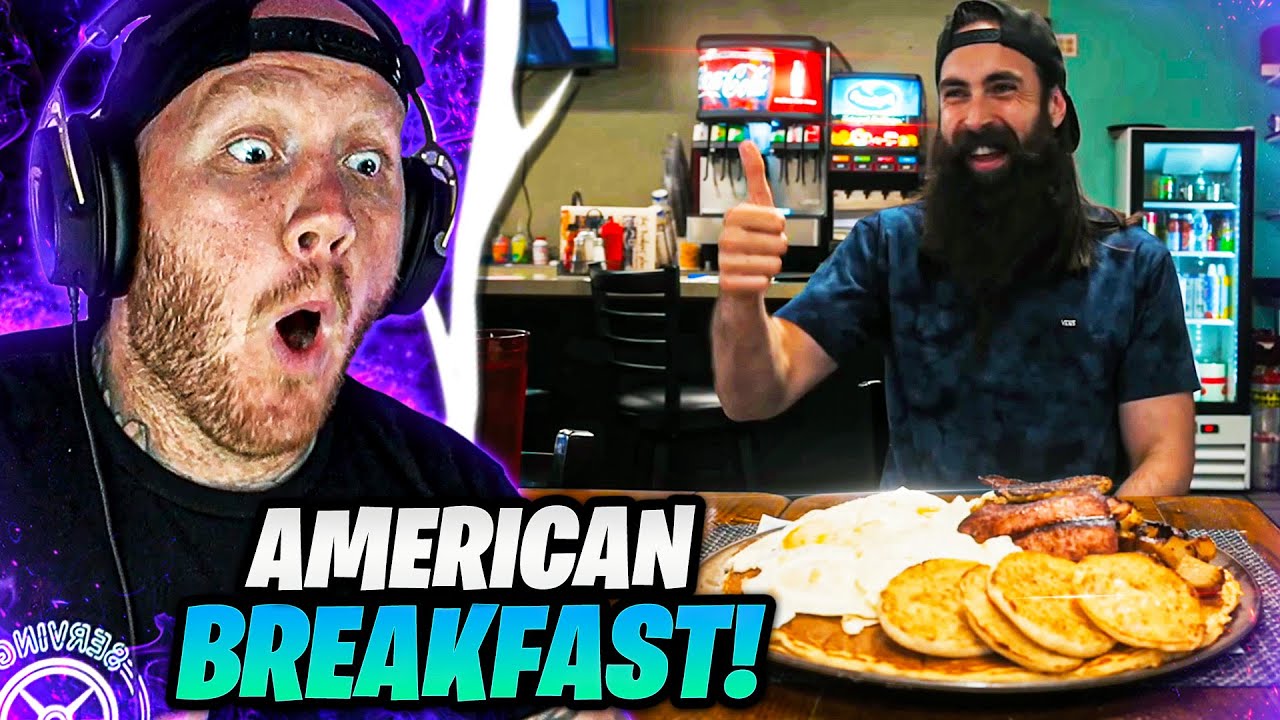 TIMTHETATMAN REACTS TO IMPOSSIBLE AMERICAN BREAKFAST CHALLENGE