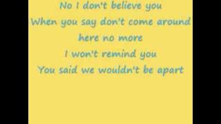 Pink - I don't believe you   Lyrics