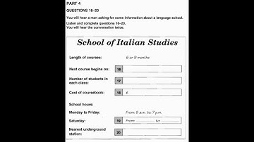 Listening A2, KET 2, Test 3, Part 4