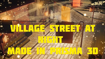 M.M ANIMATION STUDIO CREATS A VILLAGE STREET AT NIGHT. MADE IN PRISMA 3D