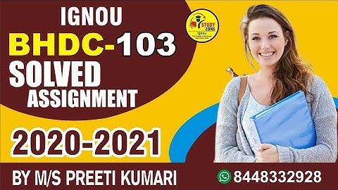 IGNOU BHDC -103 Solved Assignment 2020-21 BY -STUDY ZONE