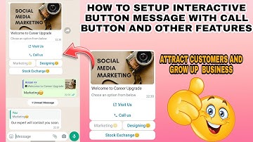 HOW TO SET BUTTON MESSAGE IN WHATSAPP | INTERACTIVE CALL BUTTON | AUTO REPLY| BUTTON MESSAGES
