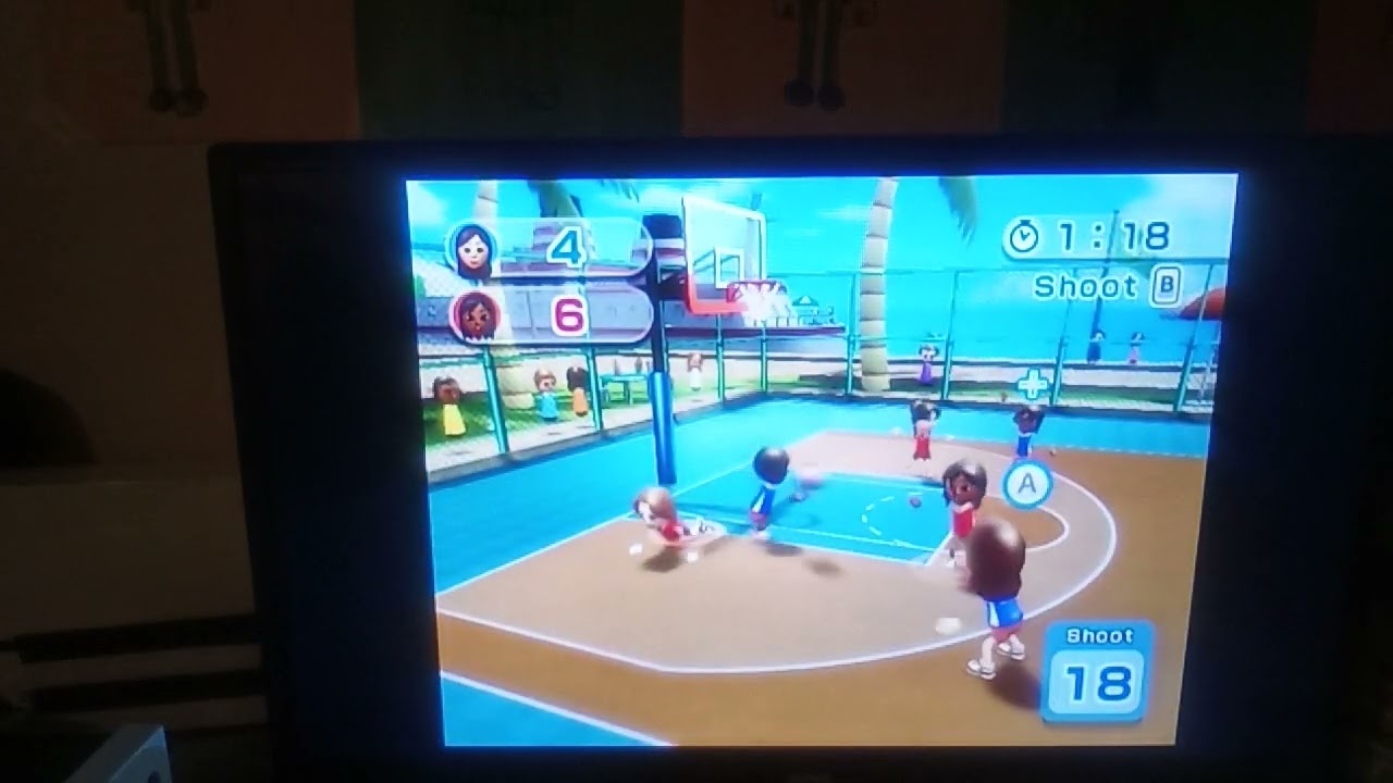 Wii sports resort basketball: Fumiko VS Haru