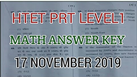 HTET PRT LEVEL1 MATH ANSWER KEY 17 NOVEMBER 2019
