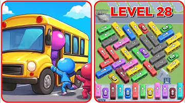 Car Jam Level 28 Game Walkthrough || Bus Out - Bus Jam Puzzle Game