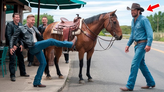 A Gang of Bikers Mocks a Horse, Not Knowing Its Owner Is Chuck Norris -  YouTube