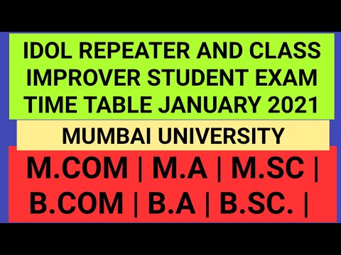exam time table of repeater student of mumbai university | m.com | m.a | m.sc | b.com | b.a | b.sc |