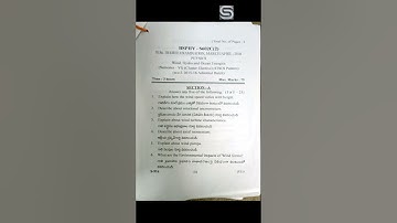 Bsc 6th sem physics cluster (wind,hydra,ocean energies)2018 paper,Dr br ambedkar university.