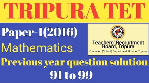Mathematics Previous year question paper solved|| TET-1||2016 ||#tet