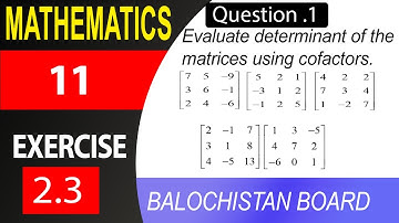 11th Math Exercise 2.3 Question 1 complete  |Balochistan Board|