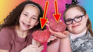 Red Glitter Slime With Cool GoPro Footage!! (Sarah & Olivia)