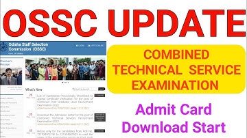 OSSC Update 😲 Combined Technical Services Examination || OSSC Notifications CTS 2023 Admit Card