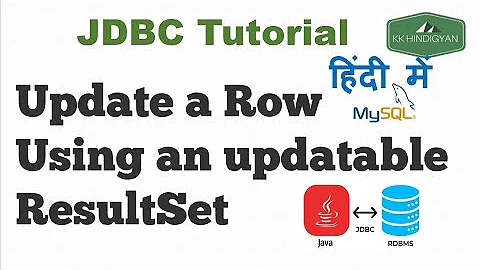 Updatable Result Set in JDBC | Update a Row Using an updatable ResultSet in JDBC | KK HindiGyan