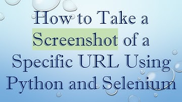 How to Take a Screenshot of a Specific URL Using Python and Selenium