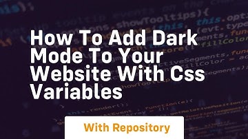 how to add dark mode to your website with css variables