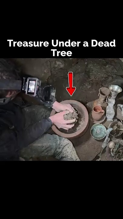 🌟 Unbelievable Treasure Discovered Beneath an Old Tree! #treasurehunt #metaldetecting