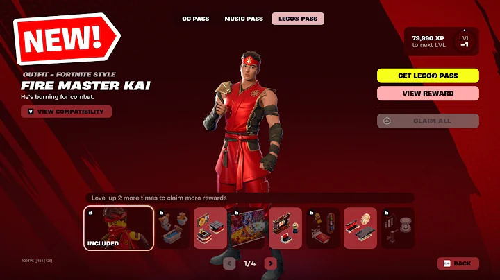 Fortnite Ninjango LEGO BATTLE PASS Full Showcase (Skin, Emotes + FREE Rewards)