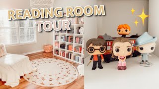 reading room tour + harry potter funko pop collection!