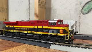 KCS #4777 leads KCS G-KCMX Grain with a Grey Ghost Trailing (HO Scale)