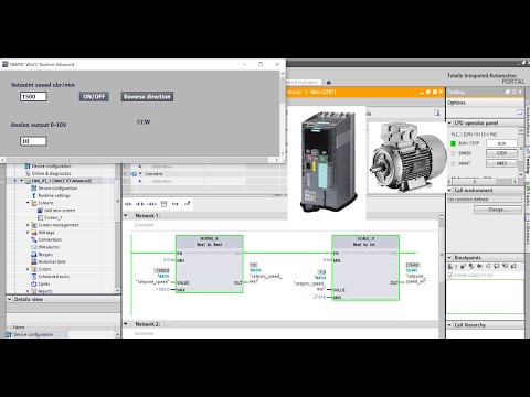 TIA Portal SINAMICS G120 induction motor speed control using PLC analog output