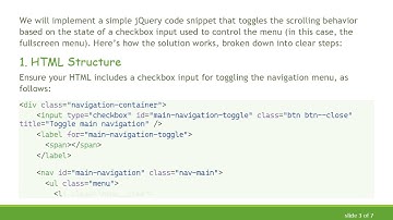 How to Disable Scrolling on Body when Fullscreen Menu is Open