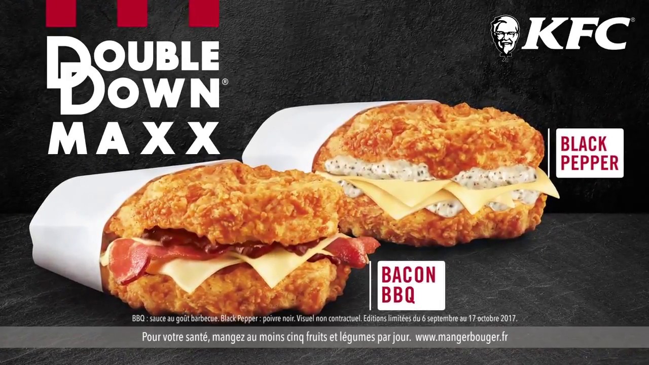 Publicite Kfc Double Down Maxx Bacon Bbq Black Pepper Kfc It S Finger Lickin Good Youtube
